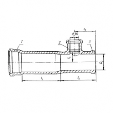 Чугунный прямой тройник 150x50 мм компенсационный СЧ30 ГОСТ 6942-98