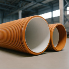 Канализационная наружная НПВХ труба 400 мм гофр. с полым профилем PVC-U ГОСТ Р 54475-2011