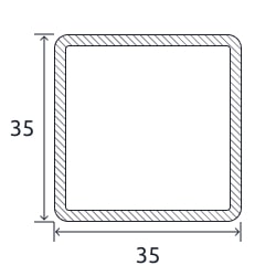Профильная квадратная труба 35x35x5 мм 10пс ГОСТ 8639-82 холоднокатаная купить в Шымкентe