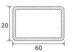 Профильная прямоугольная труба 60x20x2 мм Ст10 ГОСТ 8645-68 горячекатаная купить в Шымкентe