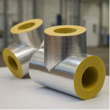 Тройник кашированный алюминиевой фольгой переходной 25x15x110 мм 45° ГОСТ 23208-2003