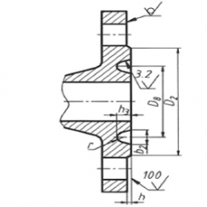 Плоский фланец 450 мм 10 кгс/см2 исполнение 7 углеродистый приварной Ст3сп ГОСТ 33259-2015