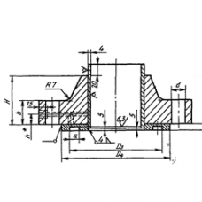 Воротниковый фланец 32 мм 63 кгс/см2 исполнение 7 приварной встык коррозионно-стойкий 06ХН28МДТ ГОСТ 33259-2015