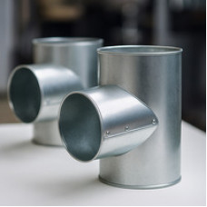 Оболочка для тройника из оцинкованной стали переходная 32x15x0,55 мм 45° ГОСТ 23208-2003